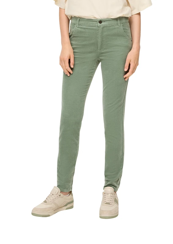 s.Oliver Women's Long Trousers, Slim Fit, Green 46, Green, 46W x 32L