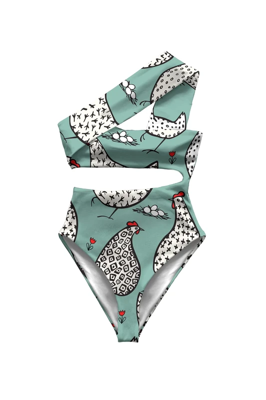 Averie Women's Annelise One Piece Swimsuit, Blue, XL