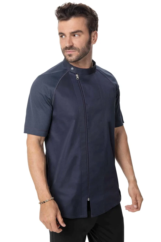 Chef Works Men's Varkala Chef Coat, Grey, XL