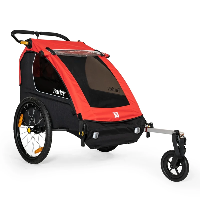 Burley Honey Bee Kids Bike Trailer & Stroller, Red/Black/White, Double