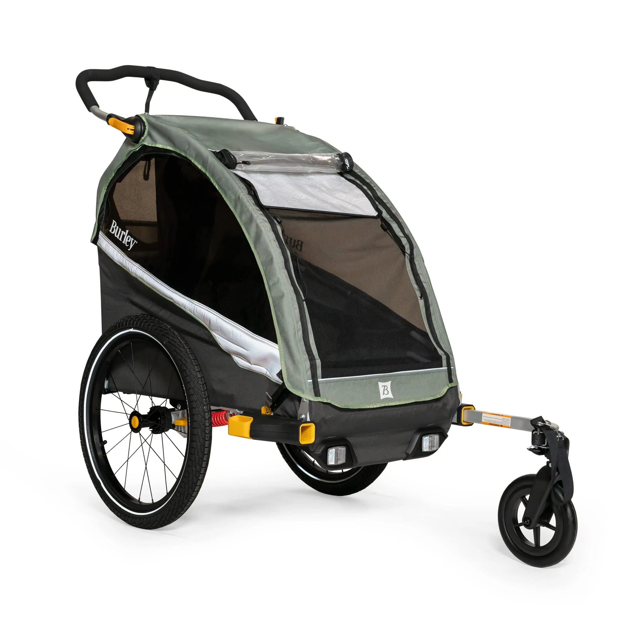 Burley D'Lite™ X Kids Bike Trailer & Stroller, Sage Green/Charcoal Grey, Single