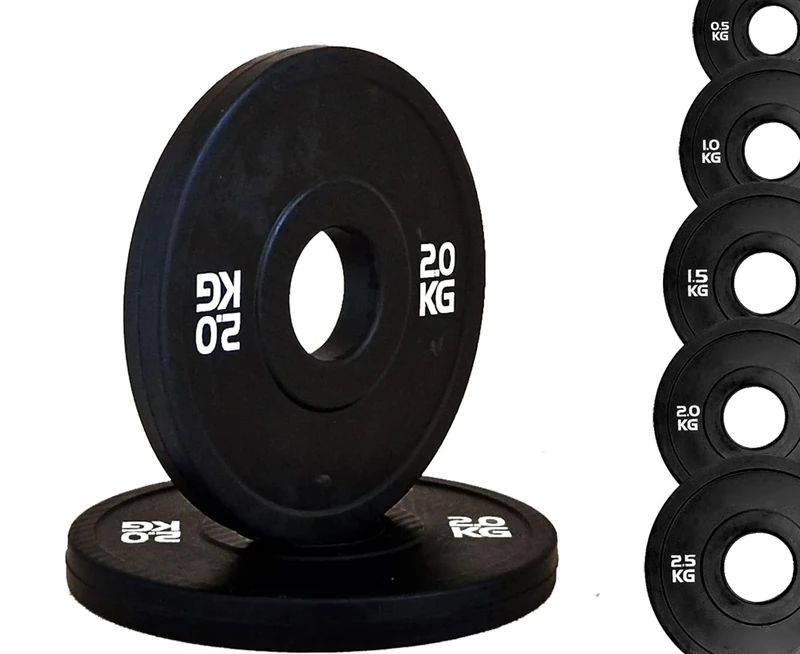 G5 HT SPORT Unisex - Adult Total Black Disc Bumper Micro Hole Diameter 50 mm for Gym and Home Gym (2 x 2.5 kg), 2 x 2.5 kg