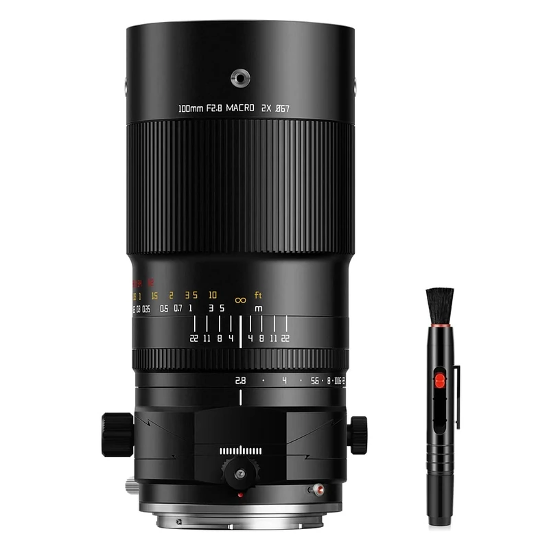 TTArtisan 100mm F2.8 Macro 2x Metal Bodied Lens with Cold Shoe Mount Compatible with Canon EOS Mount - Black