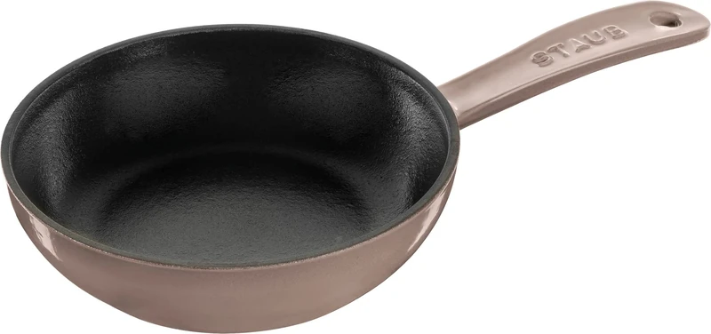 STAUB 6.3 Inch Enameled Cast Iron Skillet - Linen, Induction Safe