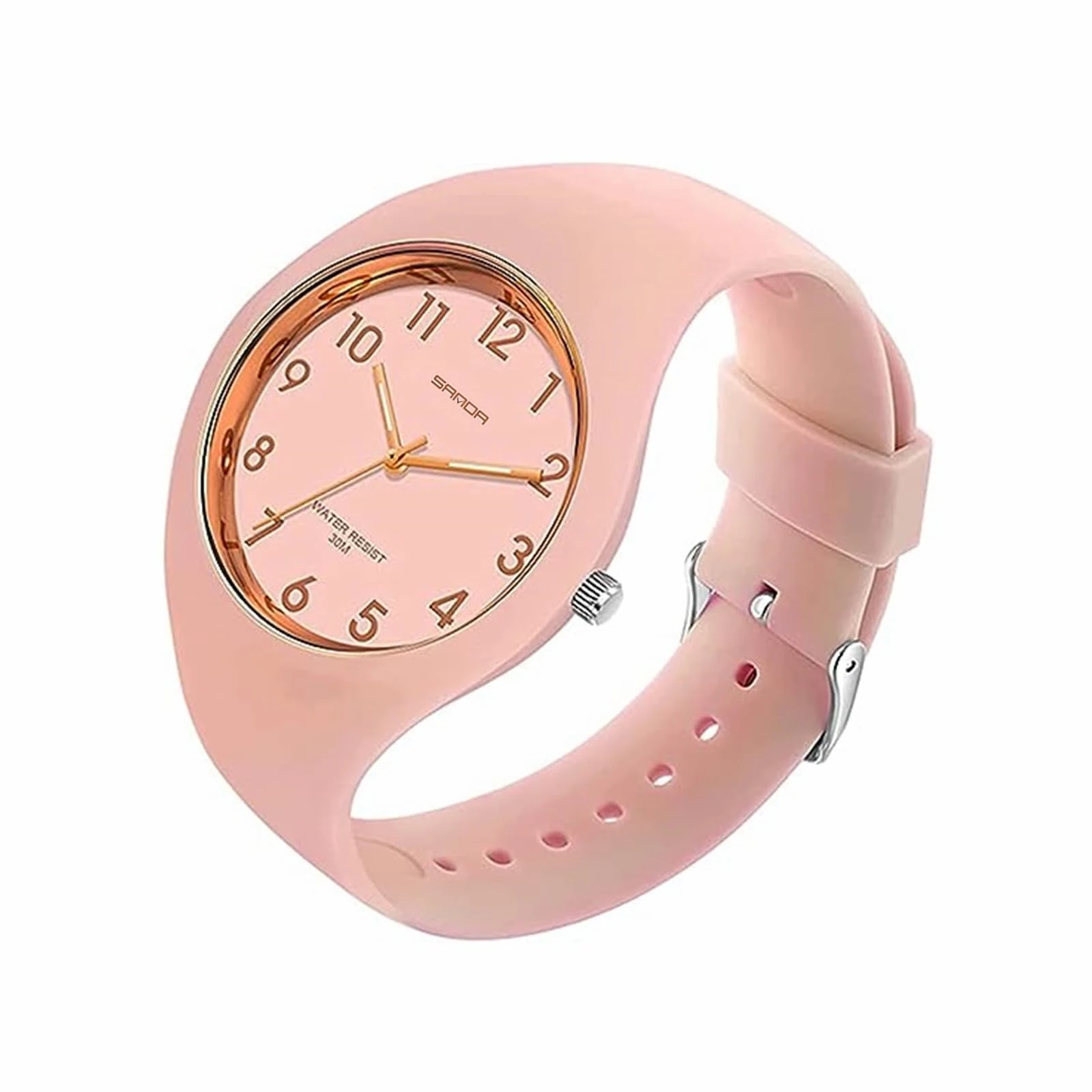 Women's Watch with Silicone Band Big Face Waterproof Sport Ladies Wrist Watch Fashion Casual Simple Quartz Analog Watches for Women Girls (Pink)