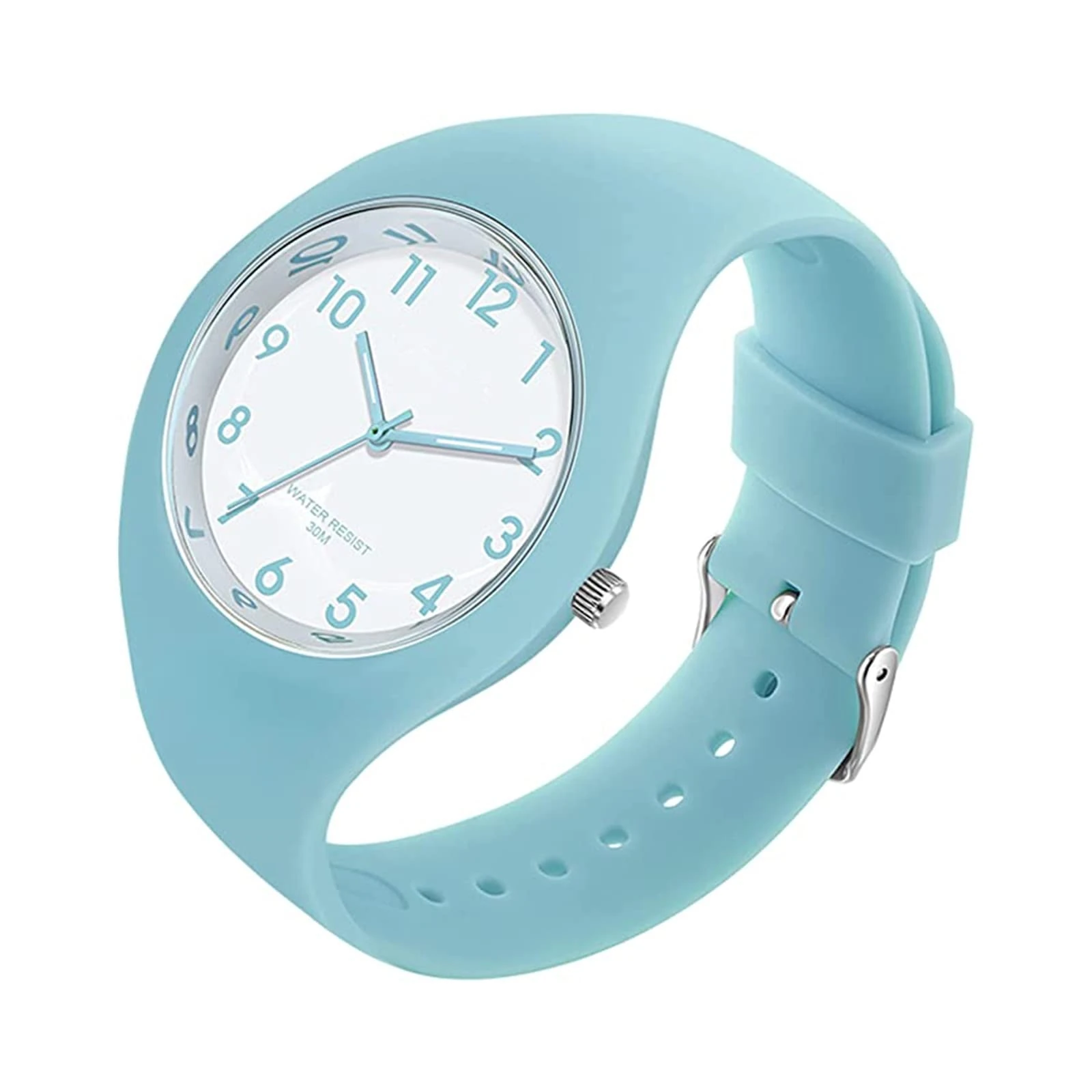 Women's Watch with Silicone Band Big Face Waterproof Sport Ladies Wrist Watch Fashion Casual Simple Quartz Analog Watches for Women Girls (Blue)