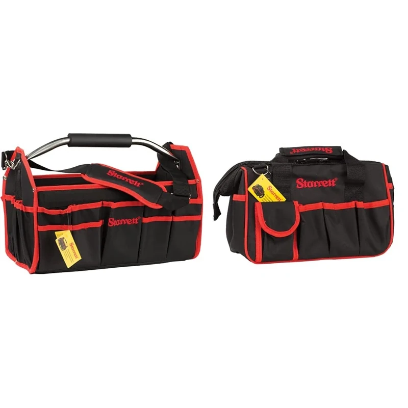 Bundle of Starrett 99210-11 Large, Heavy Duty Tool Bag + Starrett BGS Small Tradesmans Tool Bag, 300mm x 170mm x 220mm
