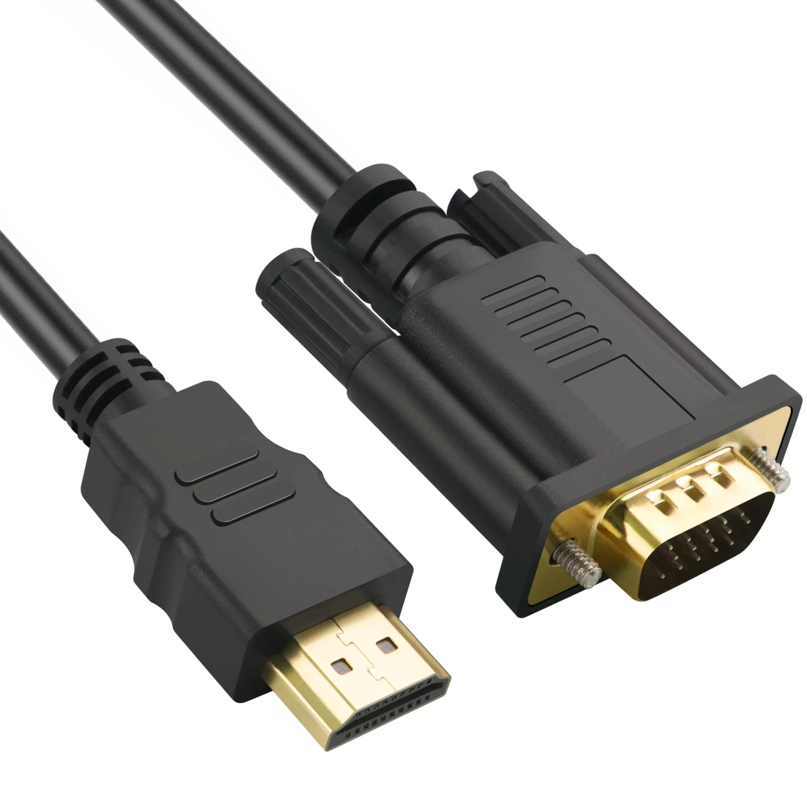 Omivine HDMI to VGA cable, 1080P@60Hz Gold Plated HDMI (In) to VGA (Out) Uni-directional Transfer cable compatible with Raspberry Pi, Roku, computer, desktop, laptop, PC, projector, HDTV-1M