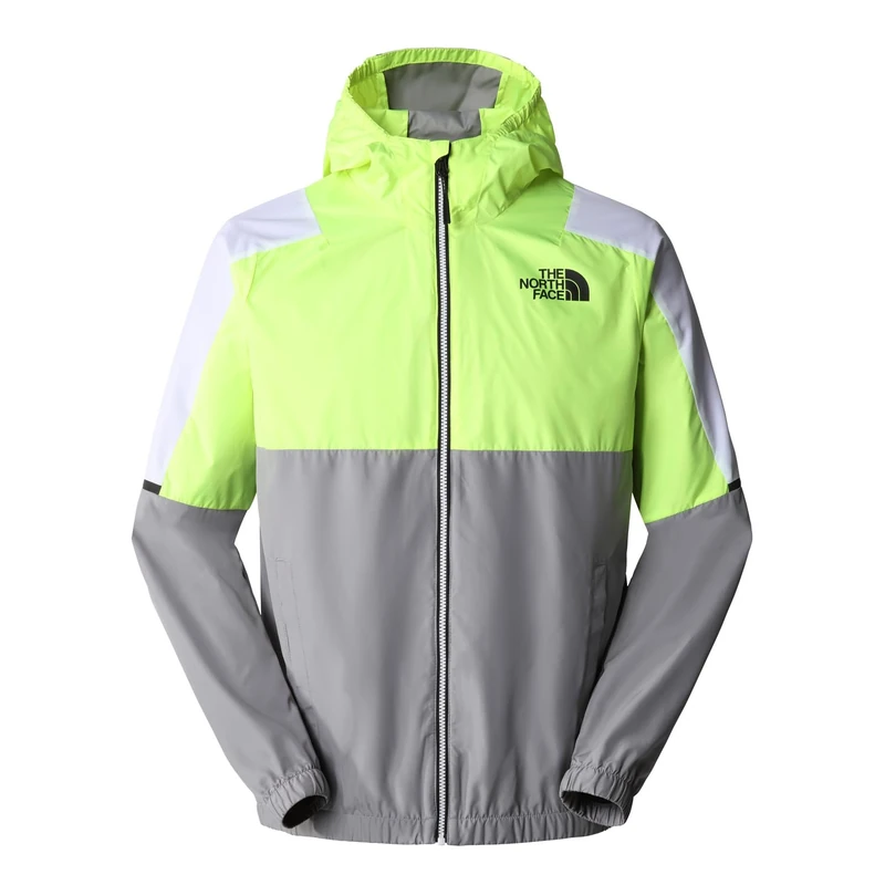 The North Face Ma Wind Jacket Meld Grey-LED Yellow-TNF White XXL
