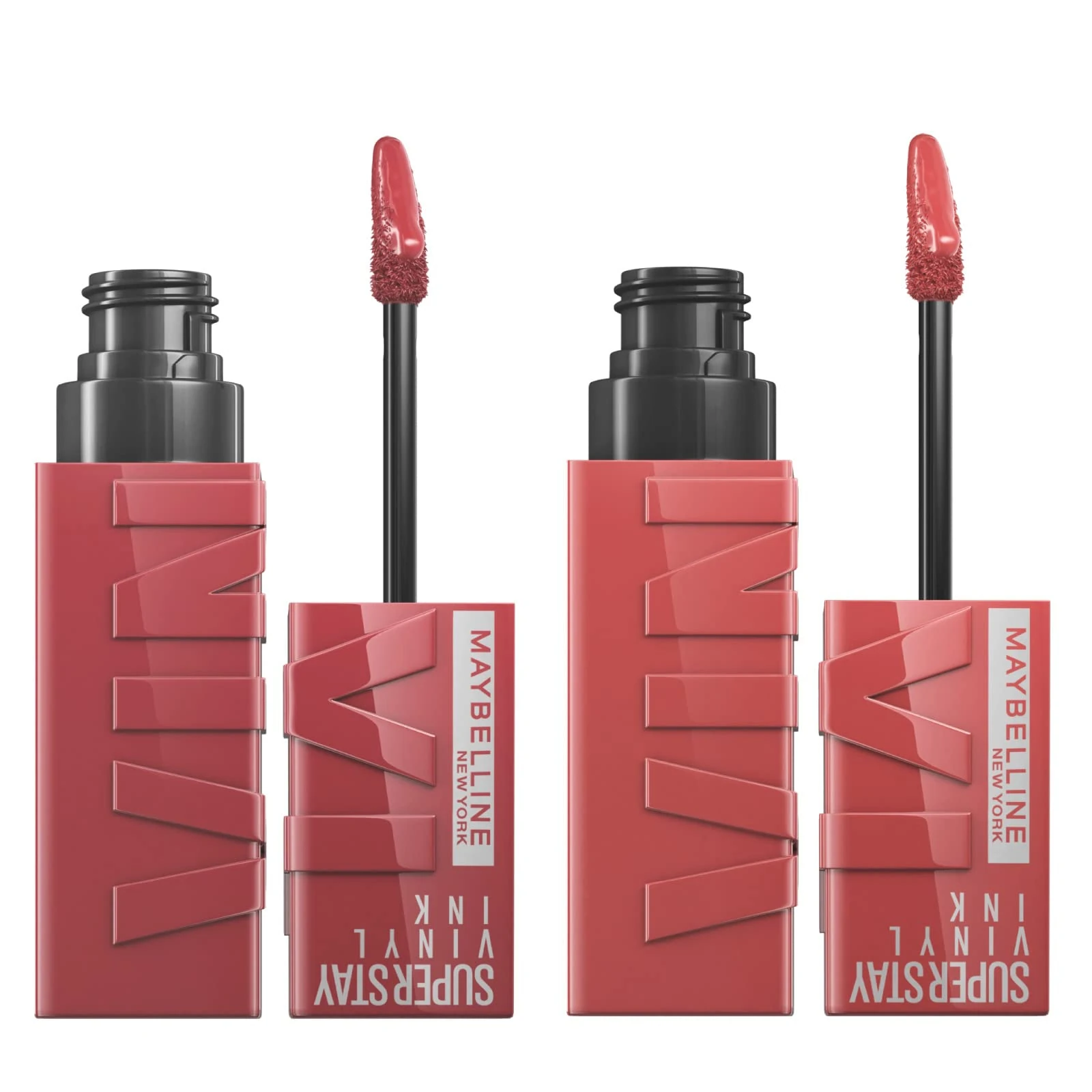 Maybelline New York SuperStay Vinyl Ink Lip Tint Bright Color 35 Cheeky + SuperStay Vinyl Ink Color 40 Bright Witty Finish - 2 Lipsticks with Precision Applicator