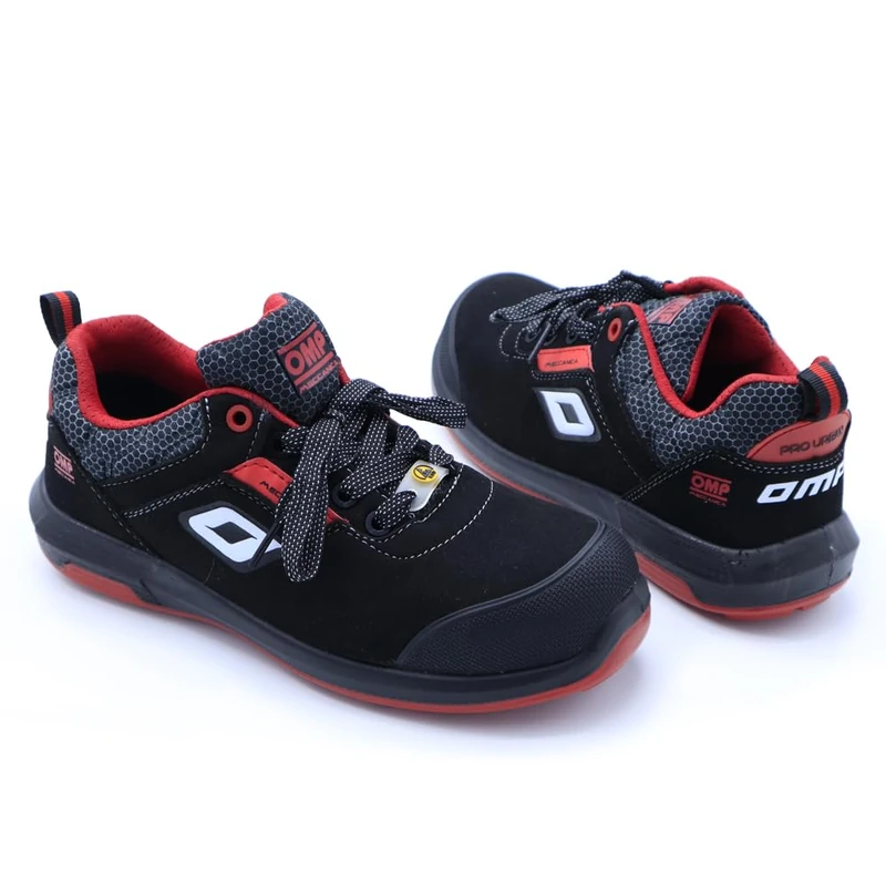 OMP MECCANICA SAFETY WORK SHOES S3 PRO URBAN SIZE 41 (7.5 UK) BLACK/RED - SAFETY SHOES ISO 20345