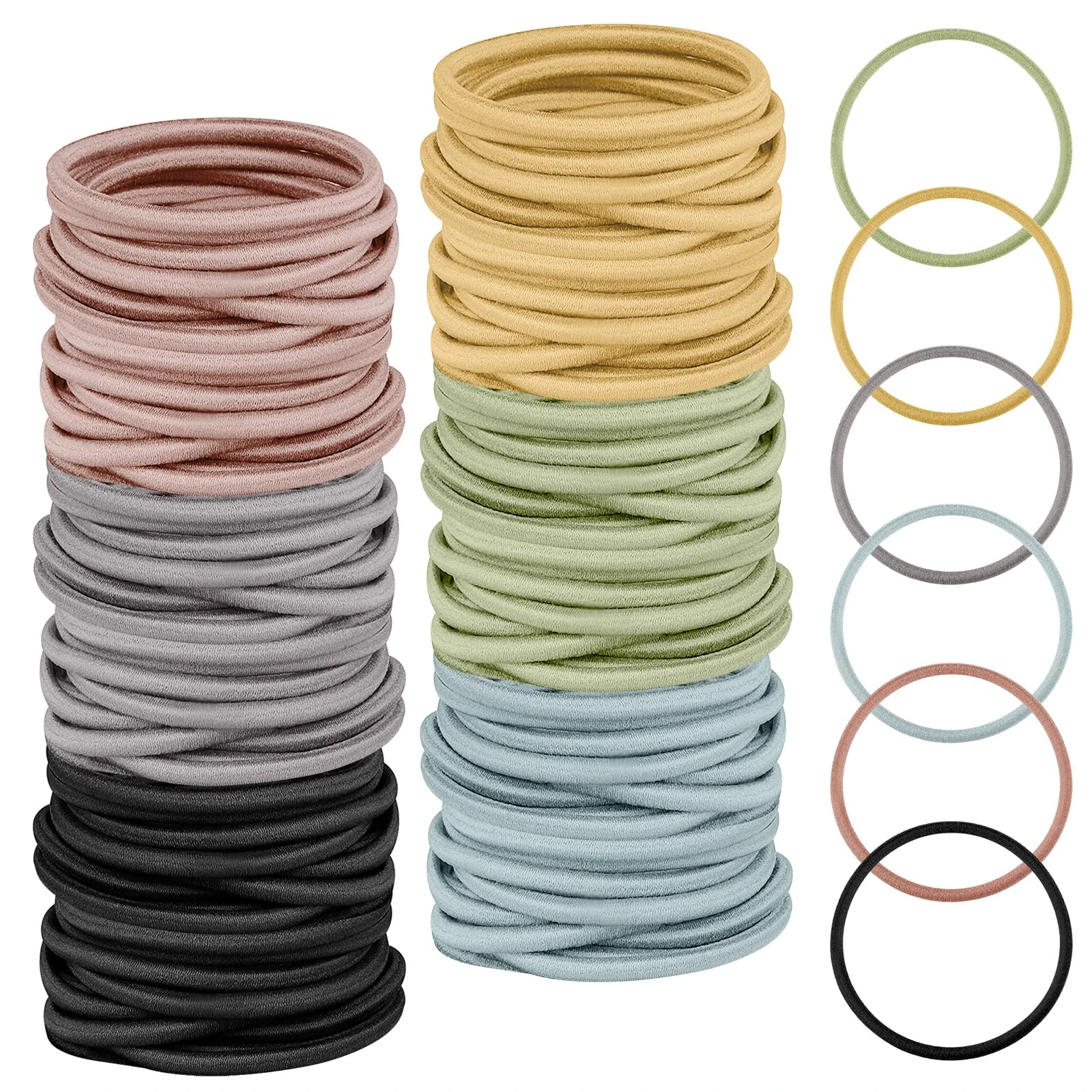 120 PCS Hair Bobbles, Hair Bobbles for Girls 2mm Elastic Hair Bands, No Metal Gentle Elastic Hair ties Ponytail Holders for Women Girls Kids Spring Colors