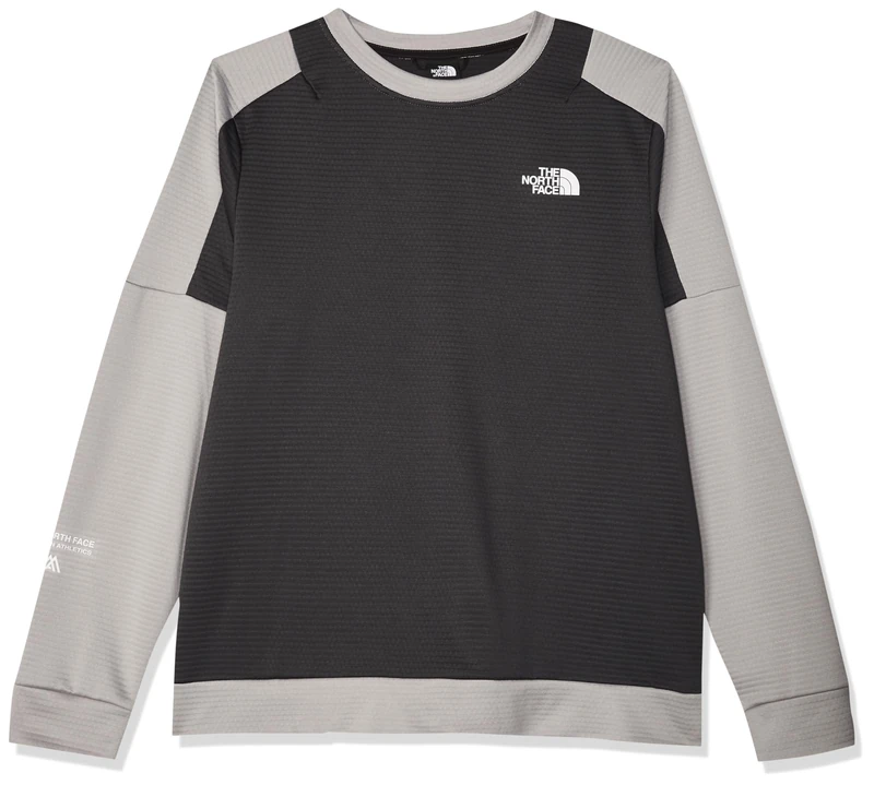 THE NORTH FACE Men's Crew Fleece T-Shirt, Meld Grey-Asphalt Grey-TNF Black, XL