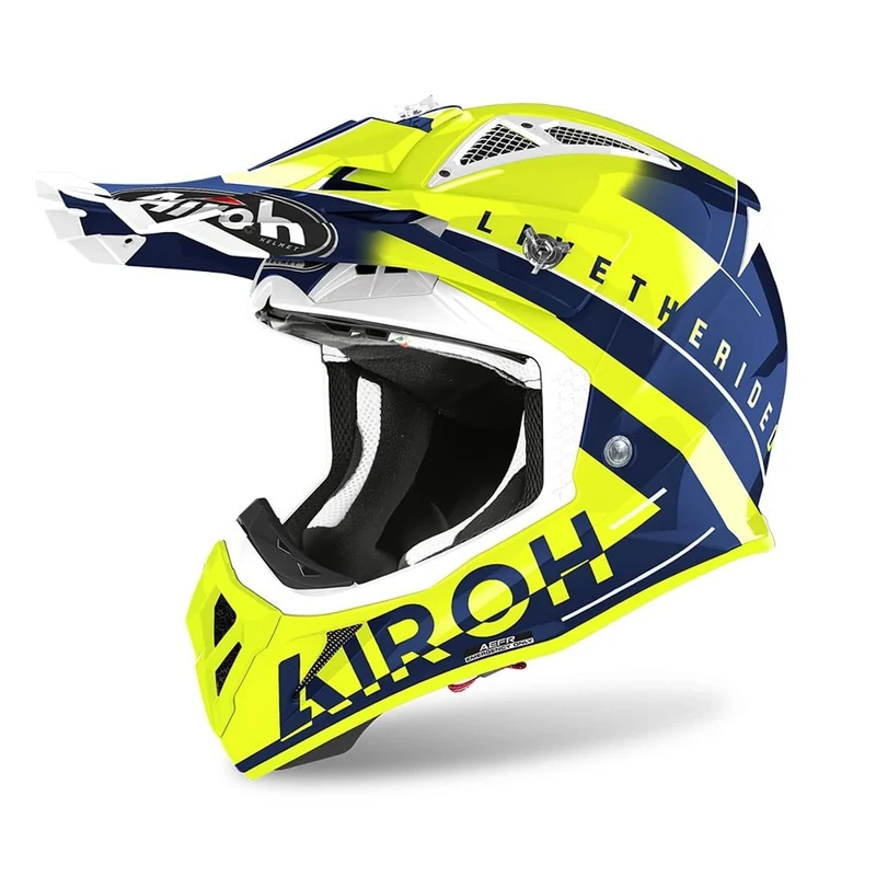 Airoh Motorcycle Helmet Aviator Ace Amaze Blue Gloss L