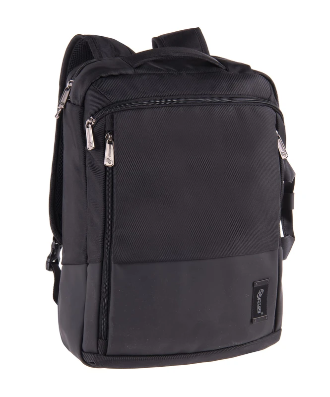 PULSE Neptun Black Twill Laptop Briefcase with Two Main Compartments + 2 Front Compartments, Capacity 18 L. - Image 1
