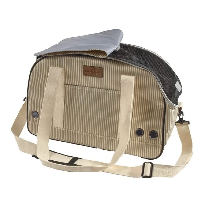 Bobby Tennis Bag - Cat Carrier and for Small and Medium Size Dogs 45x18x30 CM - Dog Carrier Bag, Cats with Shoulder Strap, Backpack for Pets, Beige