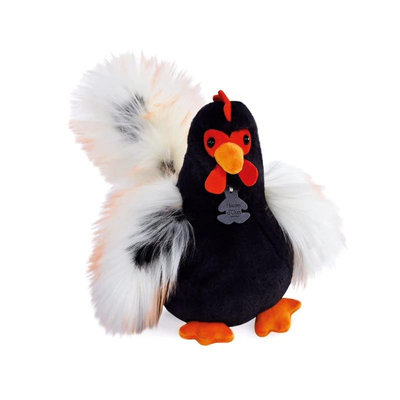Histoire d'ours - Le Coq'rico - Rooster Plush Toy - Black - 26 cm - Gift for Birth - HO3216
