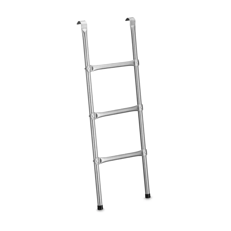Relaxdays Trampoline Ladder, 96 cm Long, Hang Up, Universal, 3 Rungs, Garden Accessory, Step Up, Steel, Silver - Image 1