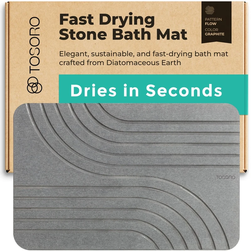 Tosoro Flow Bath Stone Mat Graphite
