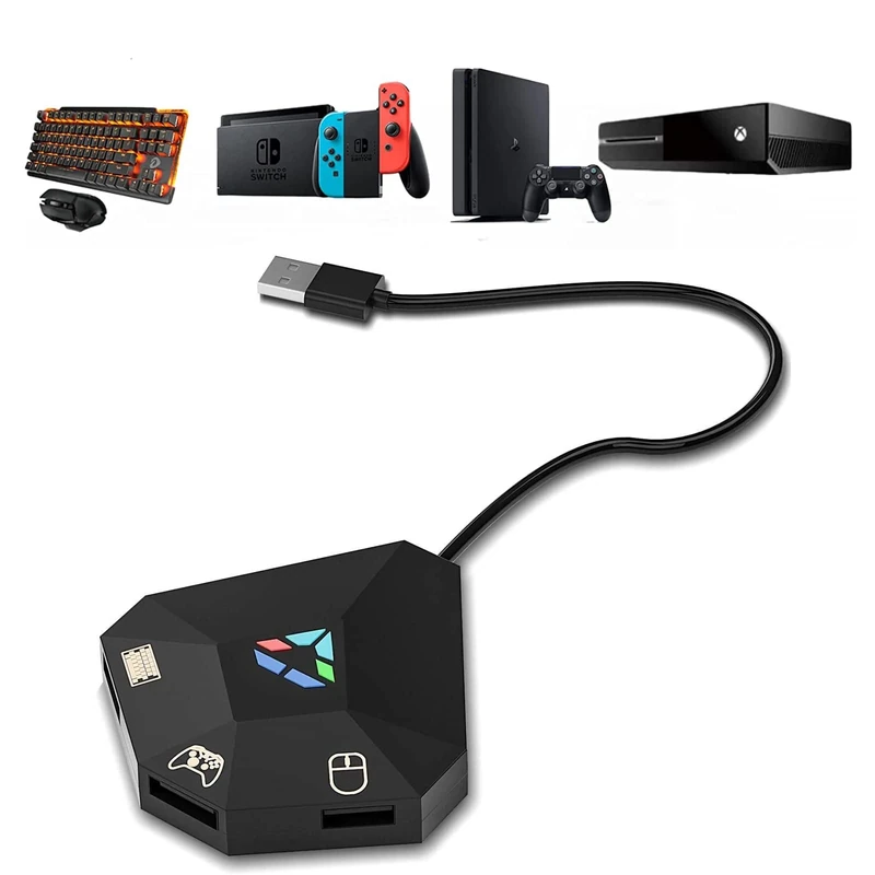 Junbyuhu Switch/PS4/Xbox Keyboard & Mouse Adapter - Type-C + 3 USB - Image 1