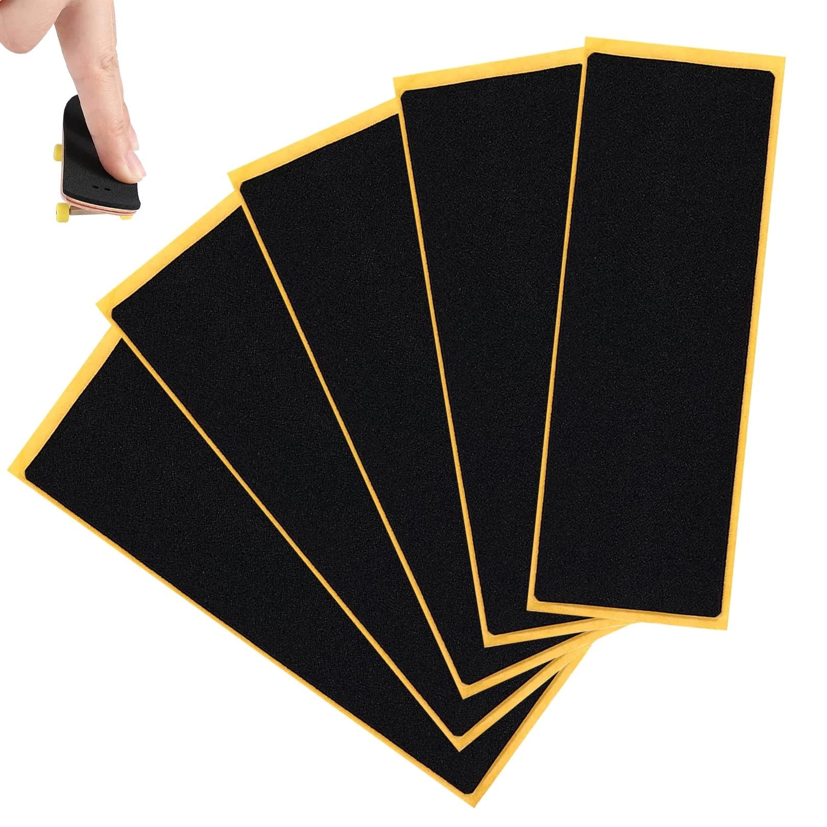 5pcs Fingerboard Foam Grip Tape,Adhesive FingerboardFoam Tape Black Non Slip Foam GripTape for Fingerboards,Fingerboard GripTape,Fingerboards FoamGrip Tape Stickers, Adhesive Backing(11*3.8cm）