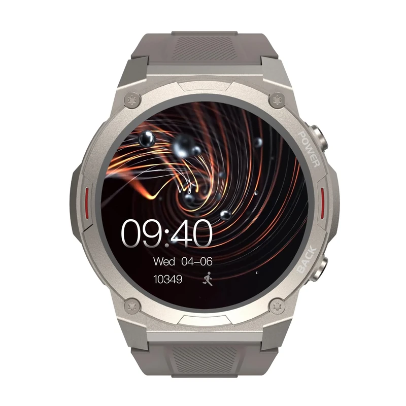 HiFuture GoMix2 Smartwatch: Men and Women, 1.43 in AMOLED Display, IP68 Waterproof, Wrist Heart Rate Monitor, Pedometer, 12 Days Long Battery, Sports Watch Smart for Android and iOS - Black (Grey)