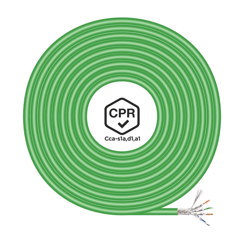 AISENS - A146-0667 - RJ45 LSZH CPR Cca Cat.7 600MHz S/FTP AWG23 Network Cable, Green, 305 meters