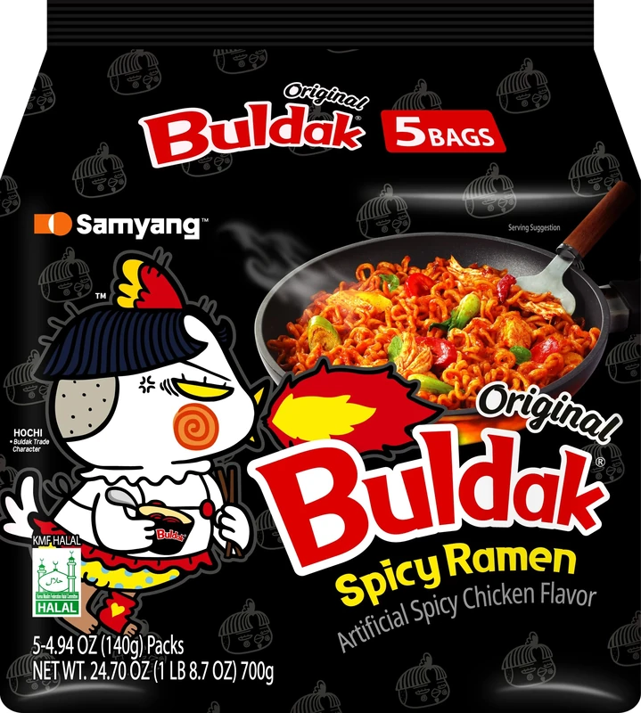 Buldak VERY Hot Chicken Instant Noodles, 5 x 140g