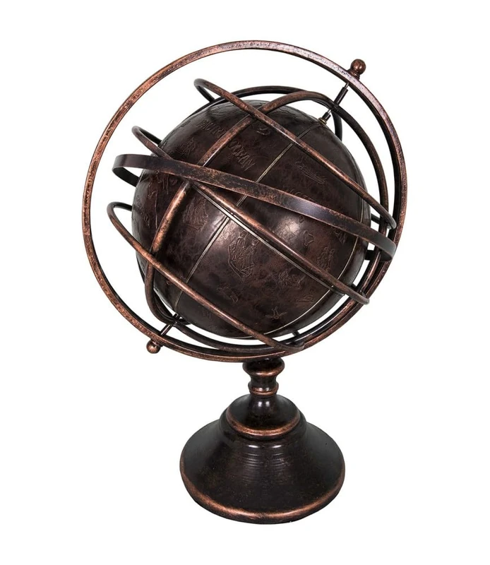Antic Line Globe, Leather, One Size
