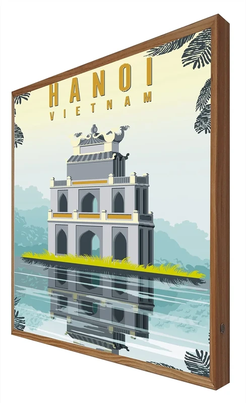 CCRETROILUMINADOS Hanoi Vietnam Backlit Wooden Frame: Travel Series