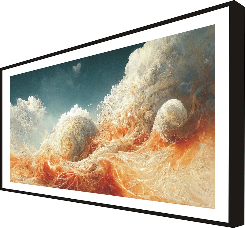 CCRETROILUMINADOS Picture with Lacquered Wood Frame in Black Illuminated with Surreal LED Light