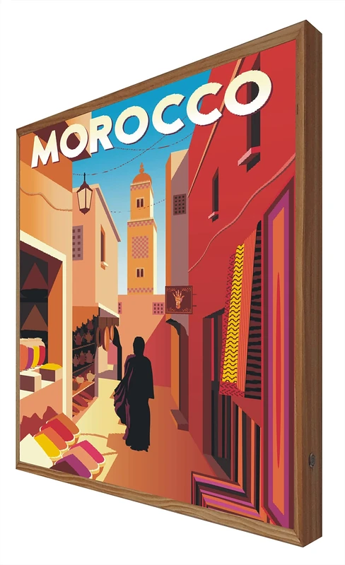 CCRETROILUMINADOS Morocco LED Light Up Vintage Sign - Travel Series