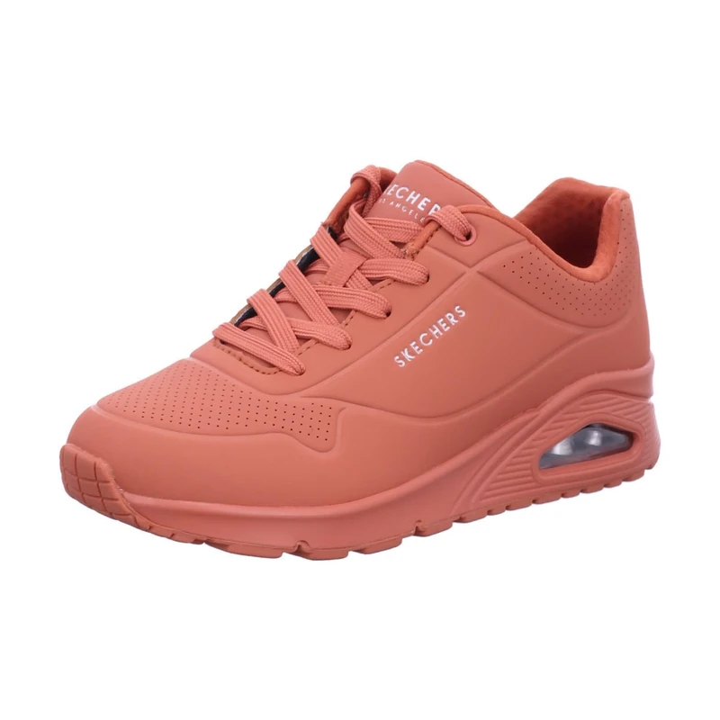 Skechers Women's Uno Stand on Air Sneaker, Rust Durabuck Mesh, 7 UK