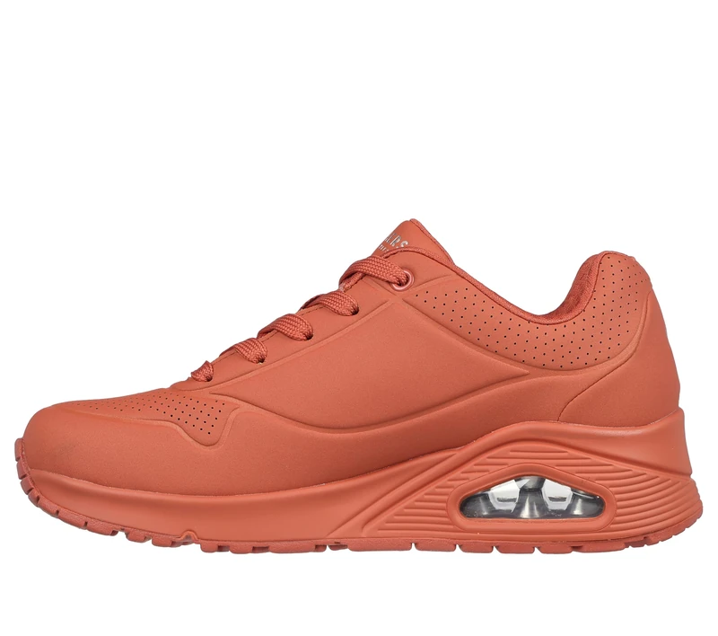 Skechers Women's Uno Stand on Air Sneaker, Rust Durabuck Mesh, 3.5 UK