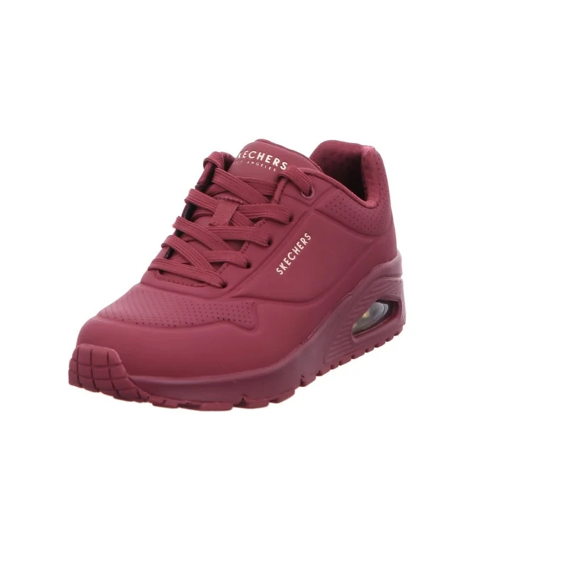 Skechers Women's Uno Stand on Air Sneaker, Plum Durabuck Mesh, 4 UK