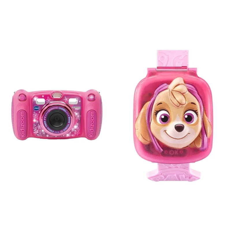 VTech 507153 Kidizoom Duo 5.0, Pink & PAW Patrol: Learning Watch Marshall | Interactive & Educational Learning Clock Toy | Suitable for Boys & Girls 3, 4, 5, 6 Years | Red
