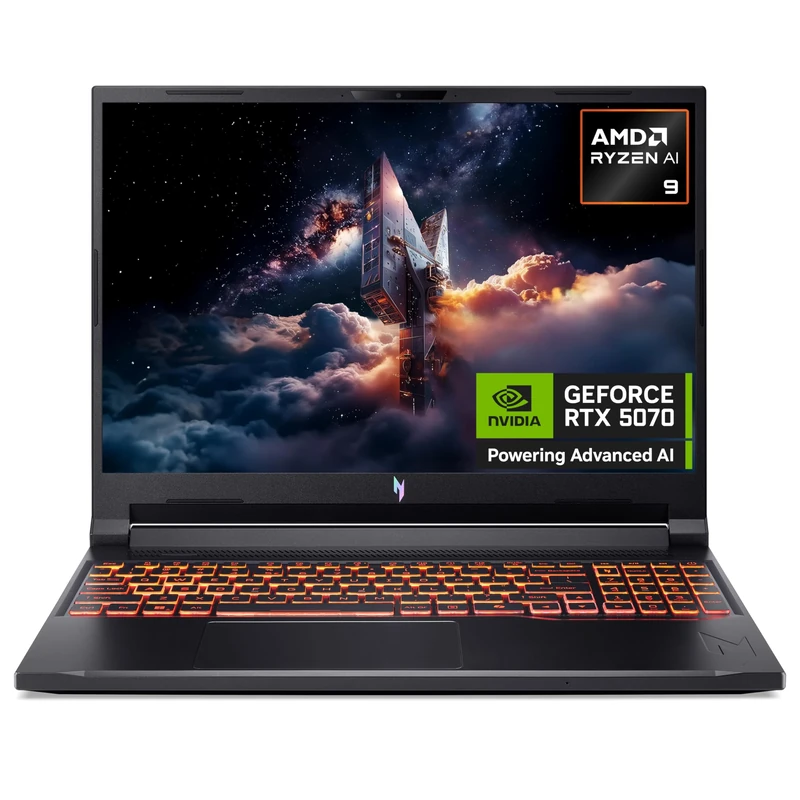 acer Nitro V16 AI ANV16-42 Gaming Laptop - AMD Ryzen AI 9 365, 32GB, 1TB SSD, NVIDIA GeForce RTX 5070, 16" WQXGA 180Hz, Windows 11, Black