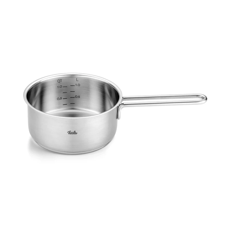 Fissler Pure Collection Stainless Steel Saucepan (Diameter 16 cm, 1.4 L) with Pouring Rim/Scale Induction