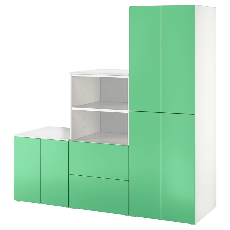 IKEA PLATSA/SMASTAD Storage Combination - 180x57x181 cm White/Green