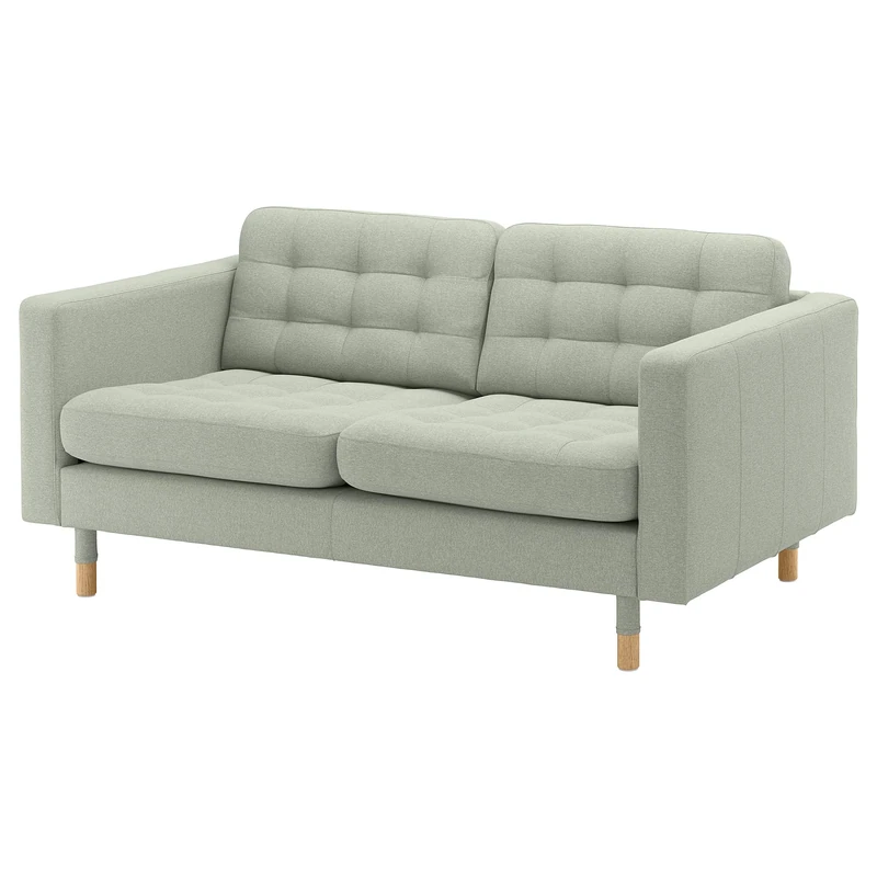 Ikea LANDSKRONA 2-seat sofa, Gunnared light green/wood