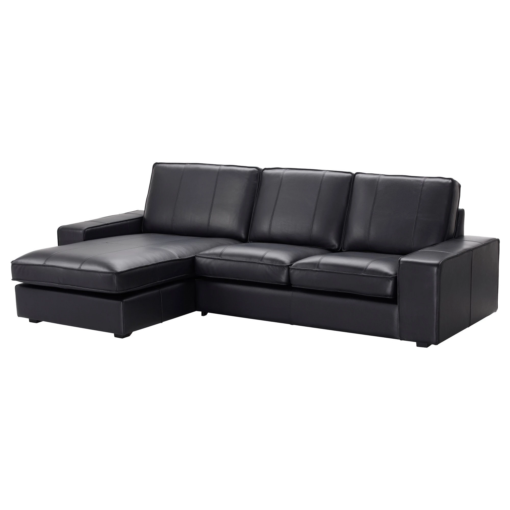 IKEA KIVIK 3-seat Sofa, with Chaise Longue/Grann/Bomstad Black