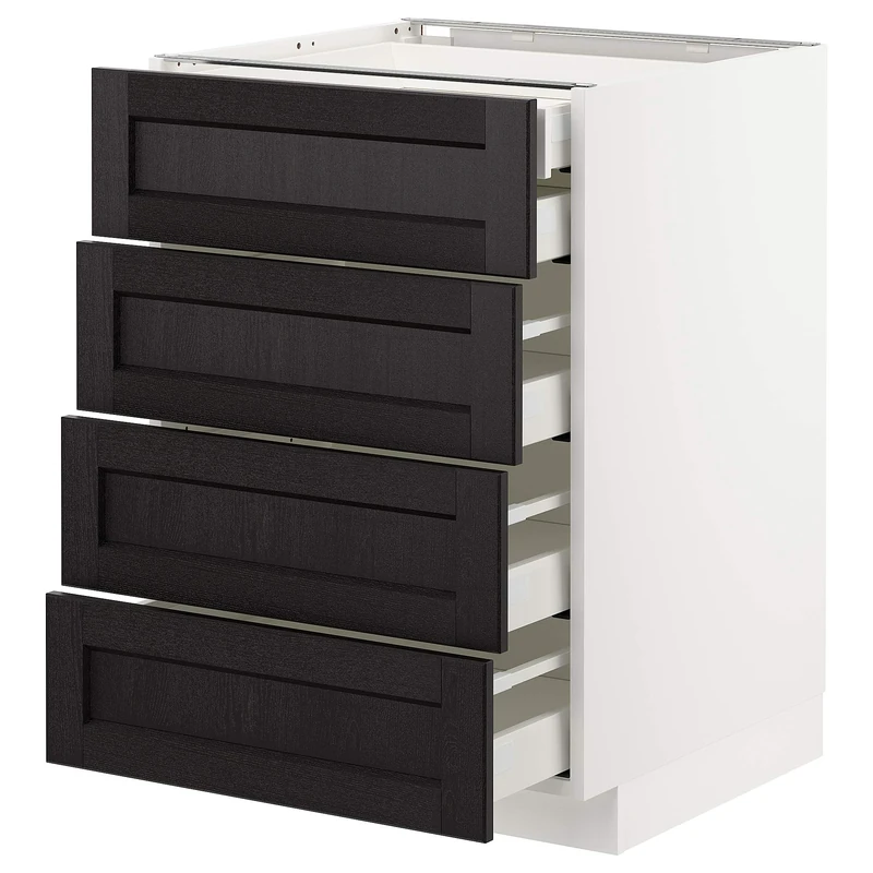 IKEA METOD/MAXIMERA Base Chest 60x60 cm White/Black
