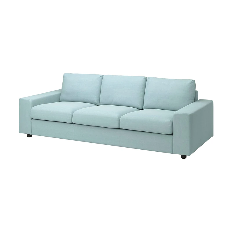 IKEA VIMLE 3-seat Sofa with Wide Armrests - Saxemara Light Blue