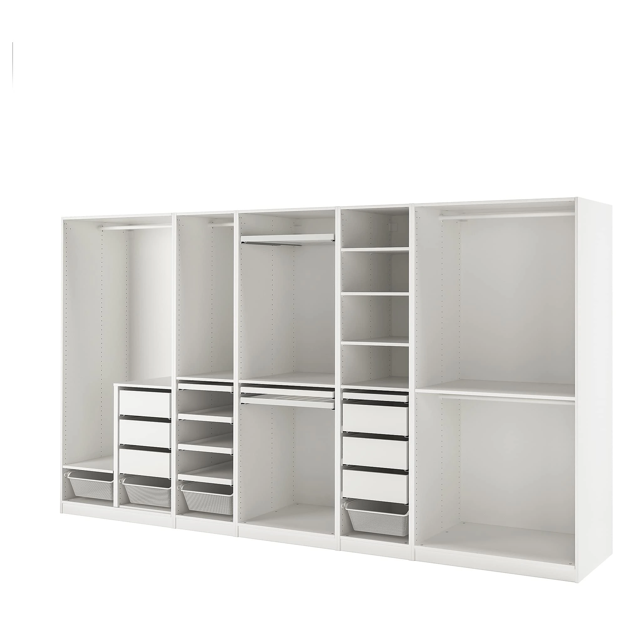 Ikea PAX wardrobe combination, 375x58x201 cm, white