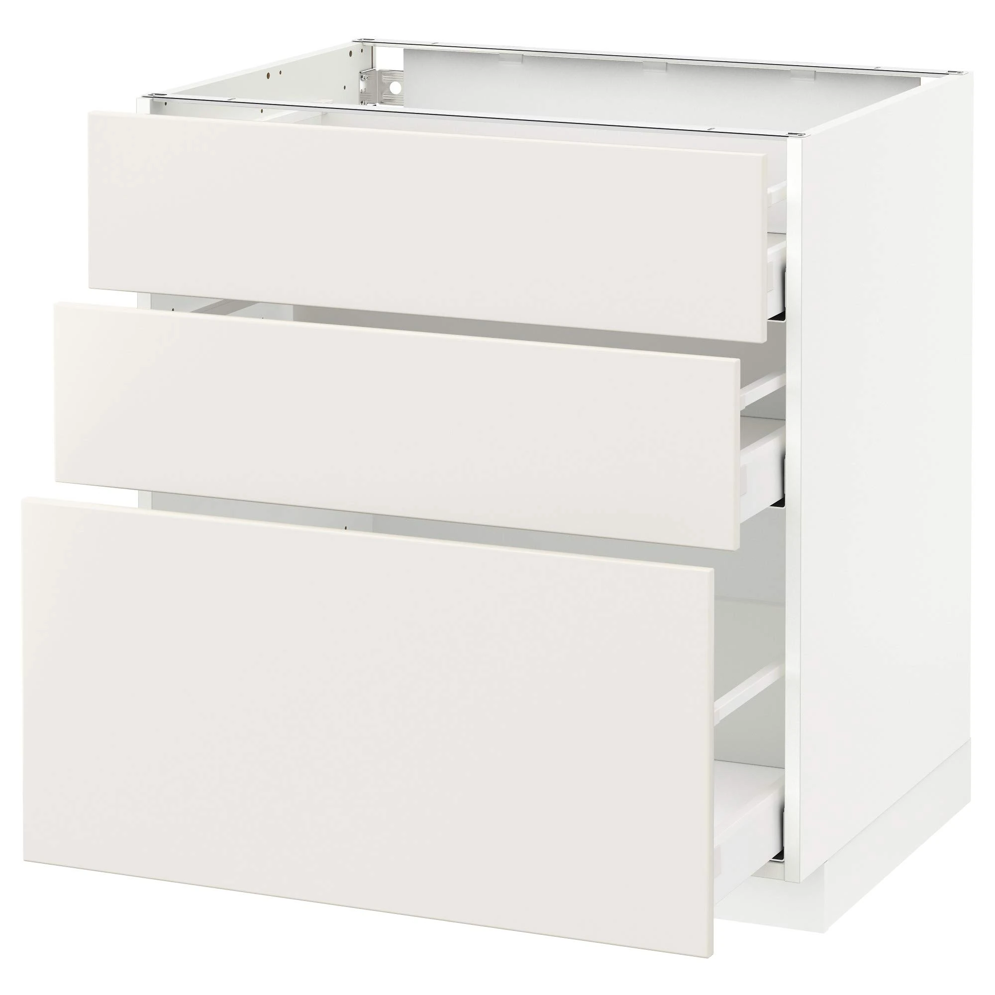 IKEA METOD/MAXIMERA Base Cabinet with 3 Drawers, 80x60 cm, White/Veddinge White