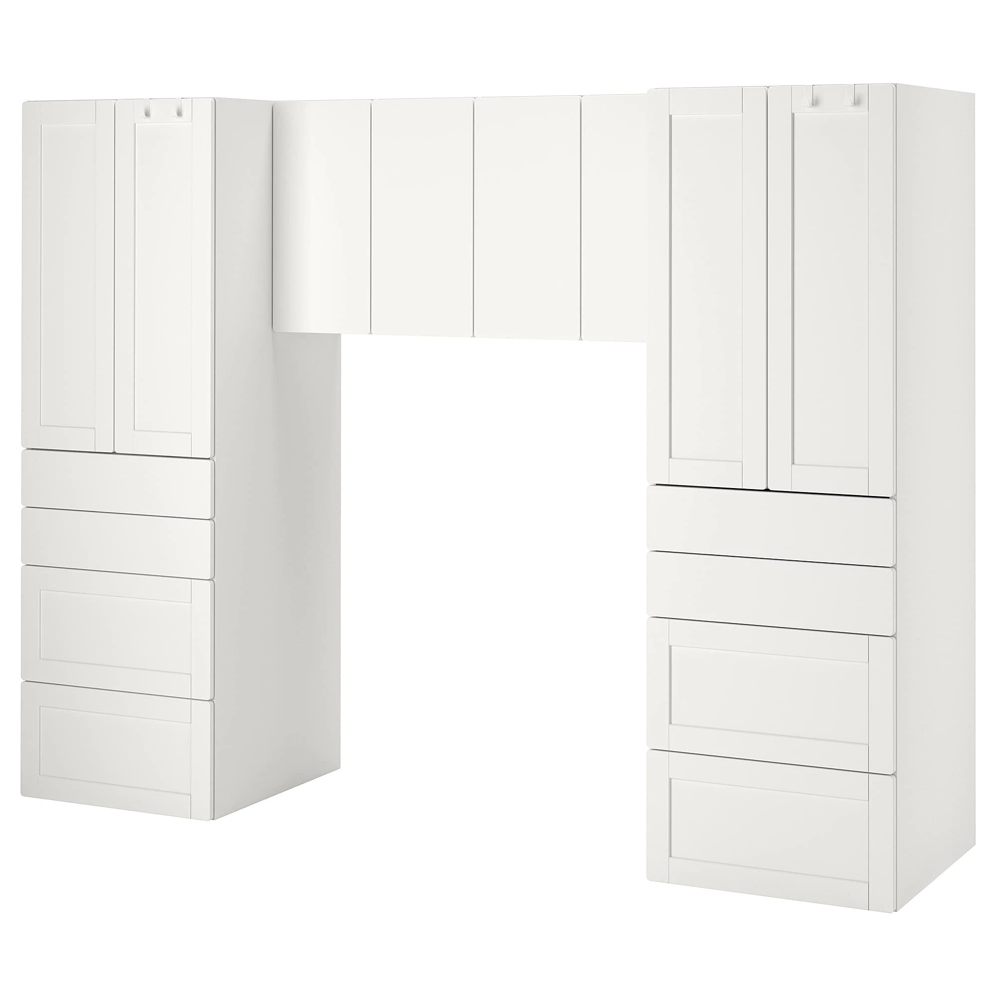 IKEA SMÅSTAD Storage Combination, 240x57x181 cm, White/with Frame