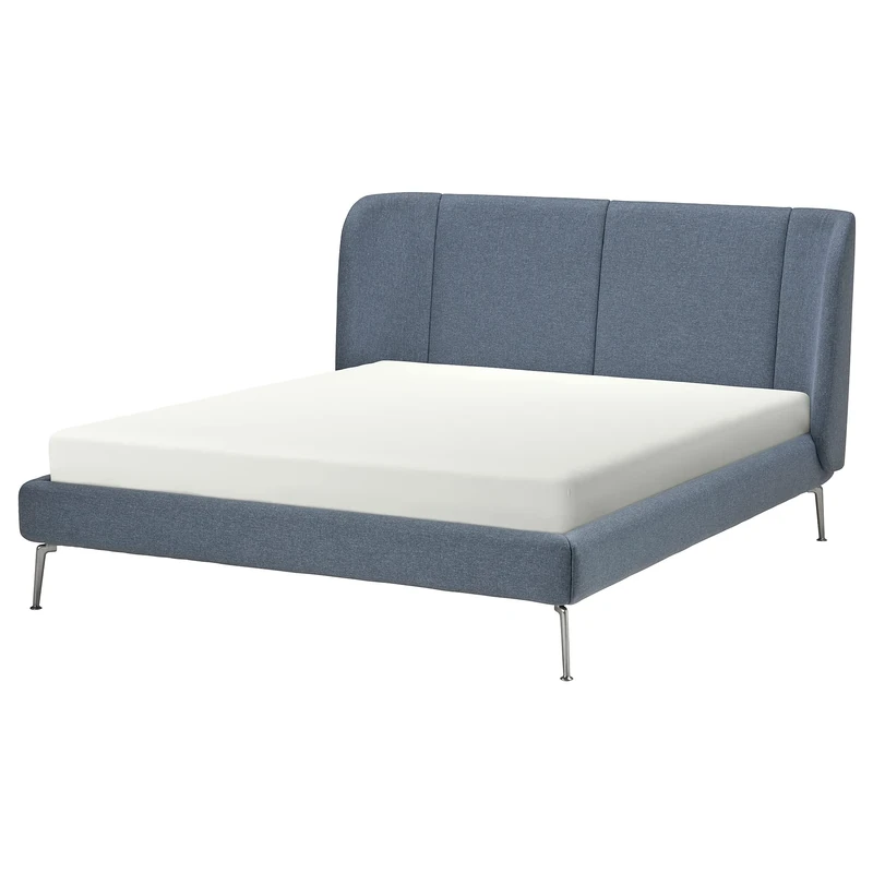 IKEA TUFJORD Upholstered Bed Frame 160x200 cm - Gunnared Blue