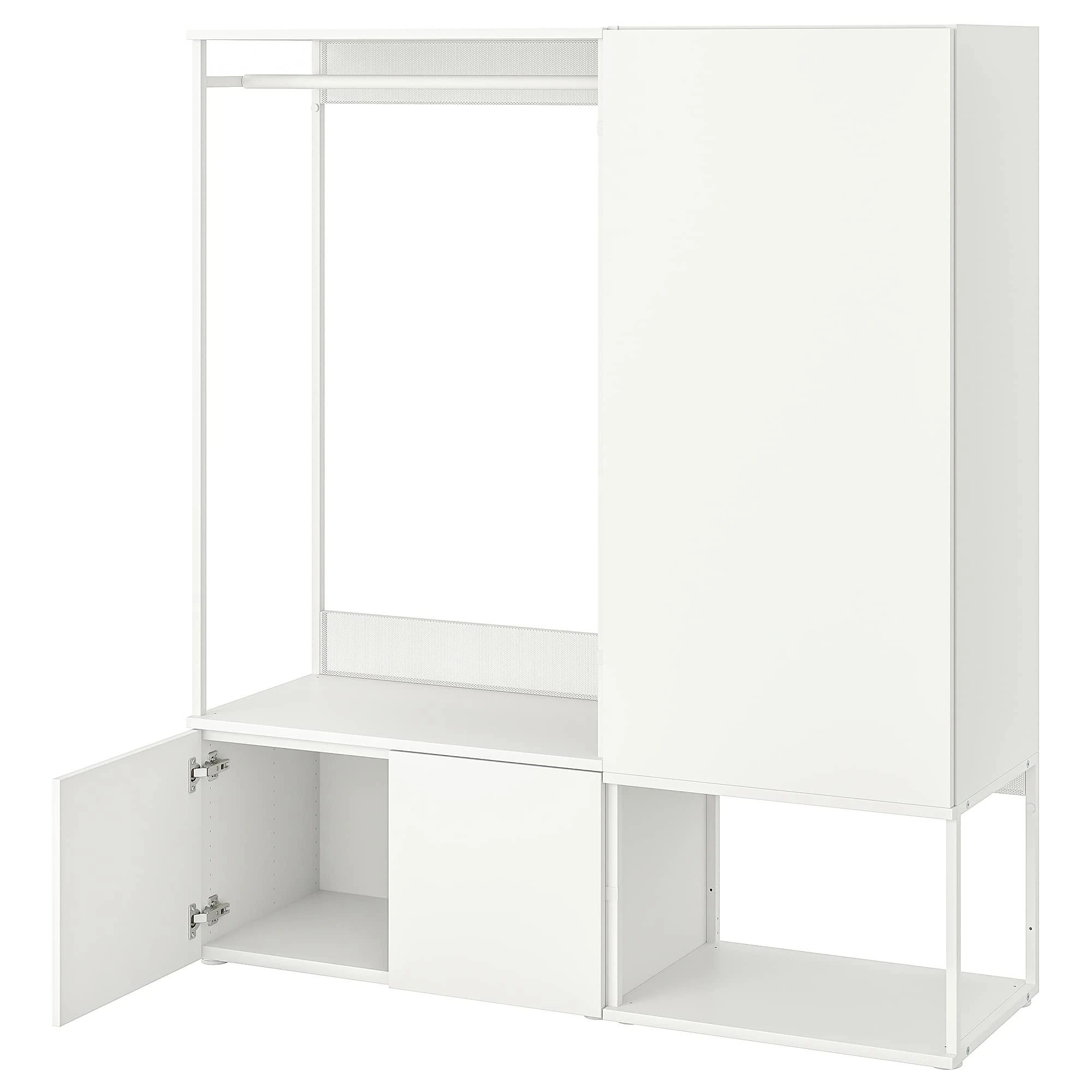 Ikea PLATSA wardrobe with 3 doors, 140x42x161 cm, white-white