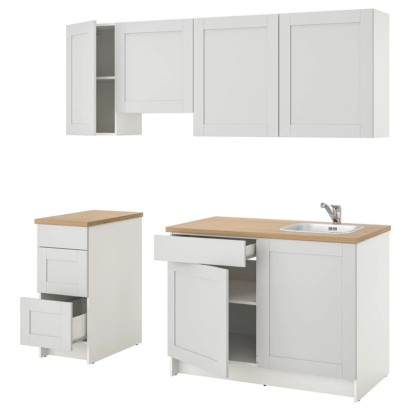 IKEA KNOXHULT Kitchen, 220x61x220 cm, Grey
