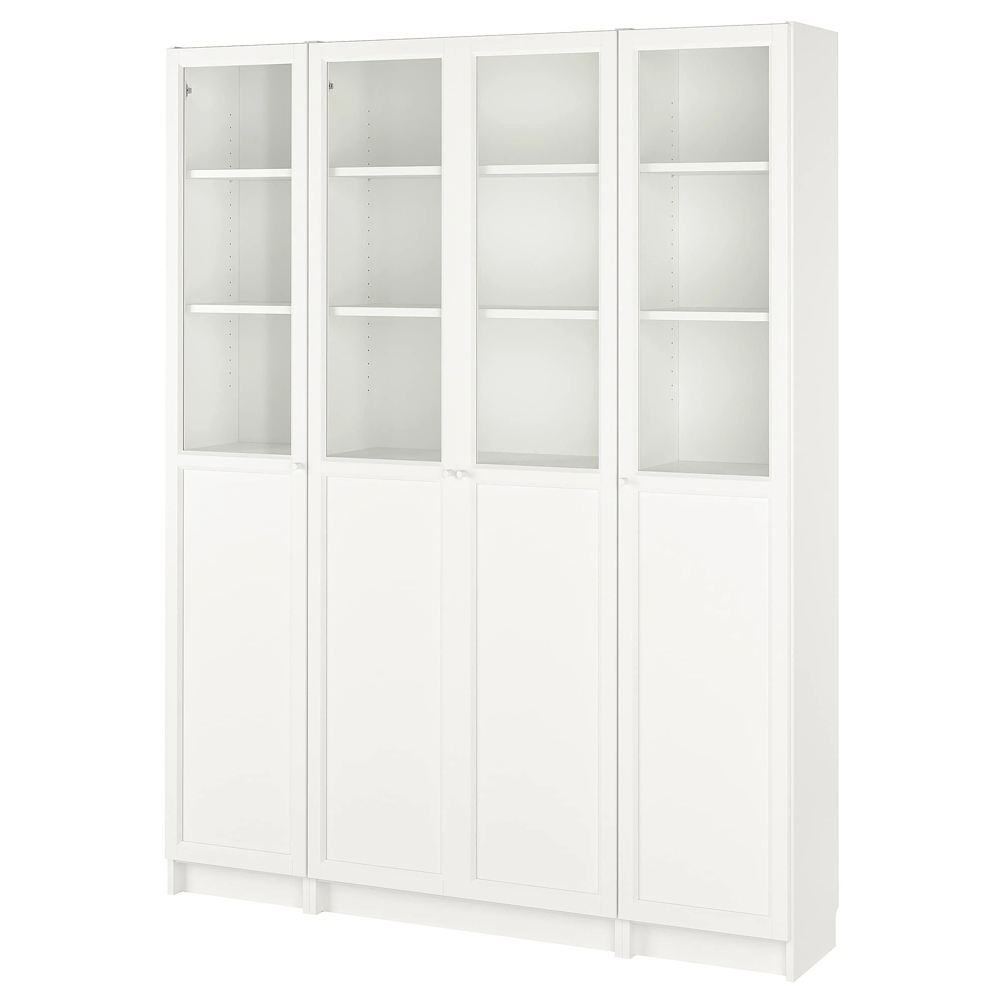 IKEA Billy/OXBERG Bookcase Comb w Panel/Glass Doors, 160x202 cm, White